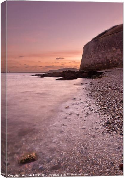 Nothe Fort Sunset Canvas Print by Chris Frost
