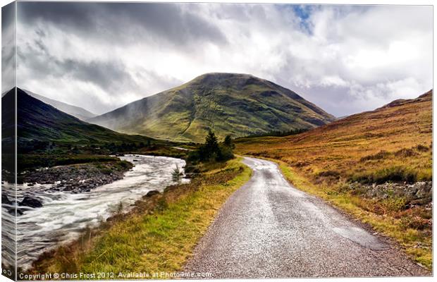 Road to Glen Coe Canvas Print by Chris Frost