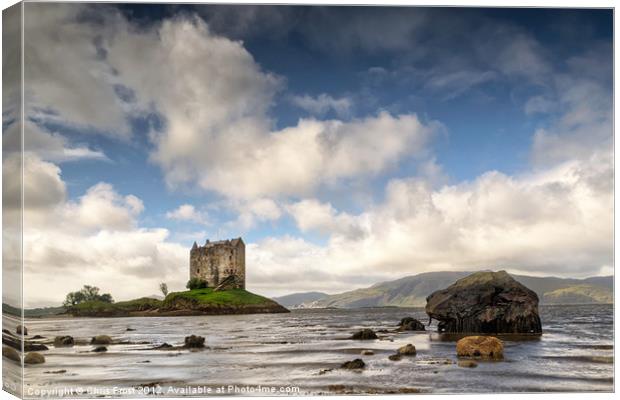 Low Tide at Stalker Castle Canvas Print by Chris Frost