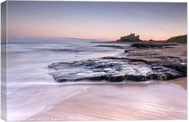 Bamburgh Castle Sunset Canvas Print by Chris Frost