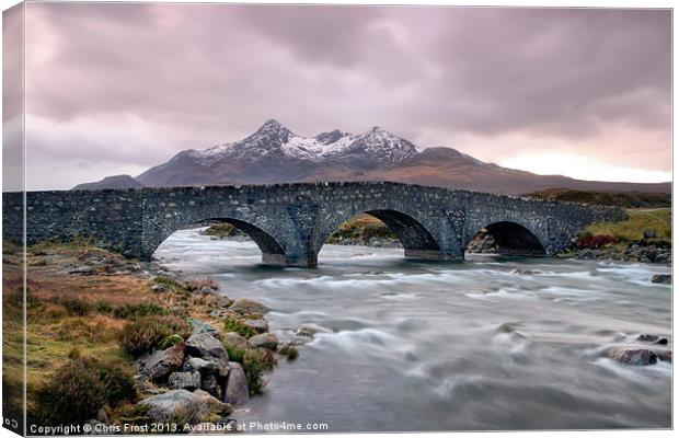 Under the Arches at Sligachan River Canvas Print by Chris Frost