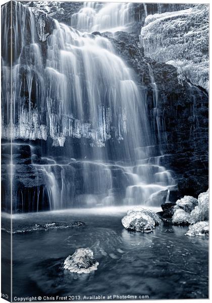 Ice Rocks at Scaleber Force Falls Canvas Print by Chris Frost