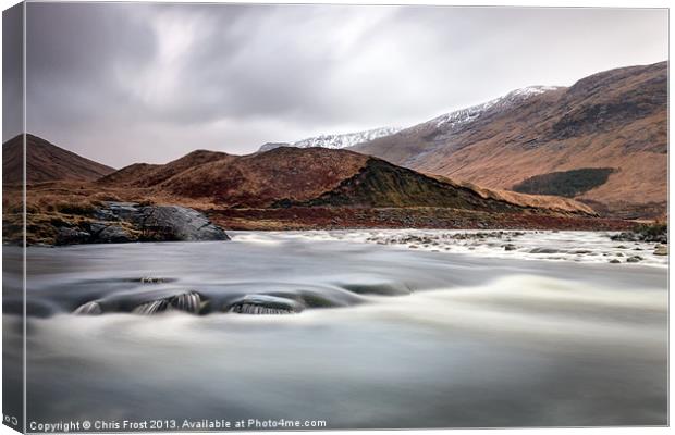 Flowing River Etive Canvas Print by Chris Frost