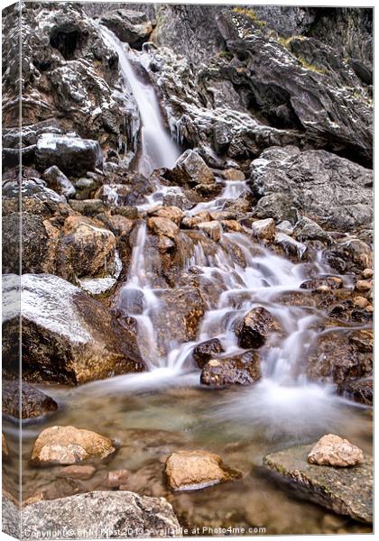 Triplets at Gordale Scar Waterfalls Canvas Print by Chris Frost