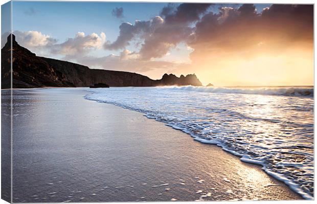 Porthcurno Beach Sunrise Canvas Print by Chris Frost