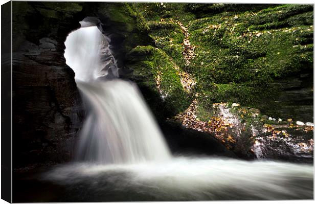 St Nectarn`s Glen Waterfall. Canvas Print by Chris Frost