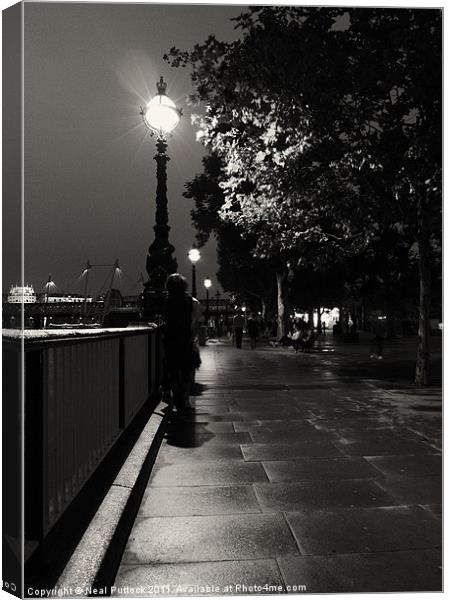 Film Noir on the South Bank Canvas Print by Neal P