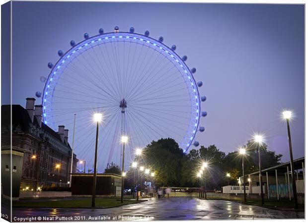 London Eye at Night Canvas Print by Neal P