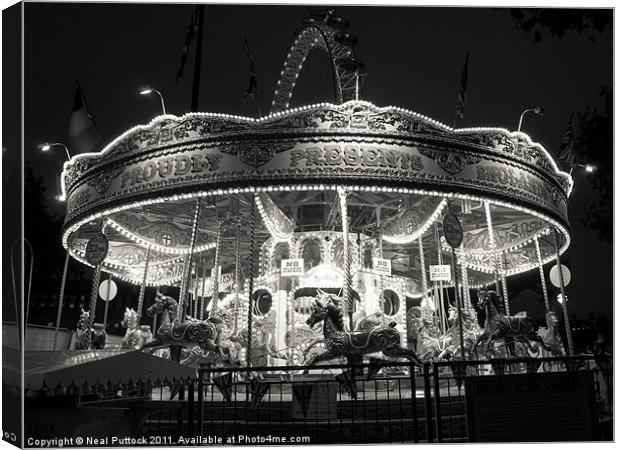 Carousel Canvas Print by Neal P