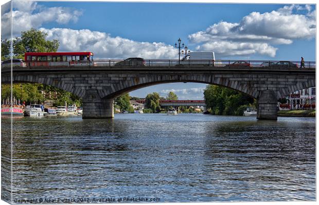 Buses and Train Canvas Print by Neal P