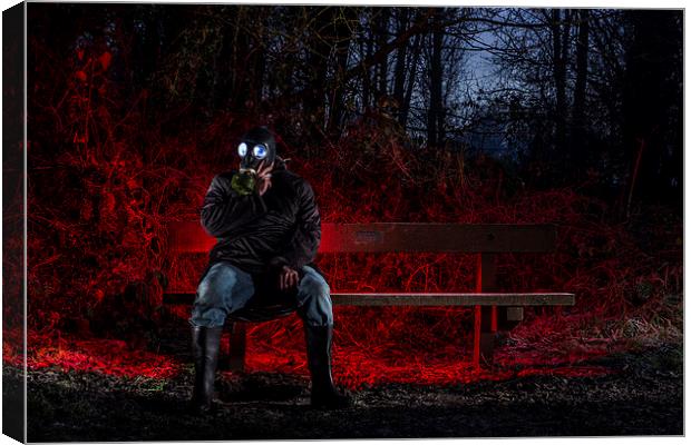  Red Lights in the Woods Canvas Print by Neal P