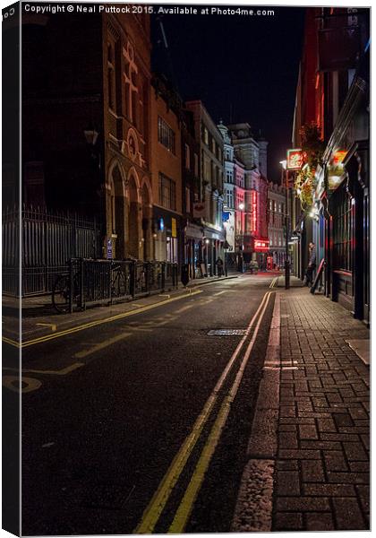  On a quiet night in Soho Canvas Print by Neal P