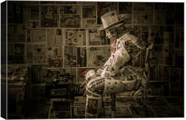 Newspaper Man Canvas Print by Neal P