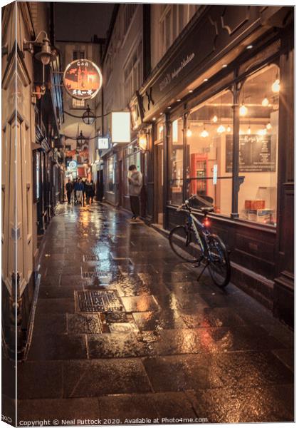 Alleyway at Night Canvas Print by Neal P