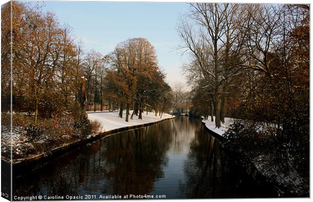 Snow covered Bruges Canvas Print by Caroline Opacic