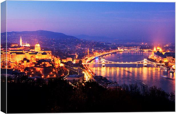Light up the City of Budapest Canvas Print by Rachael Hood