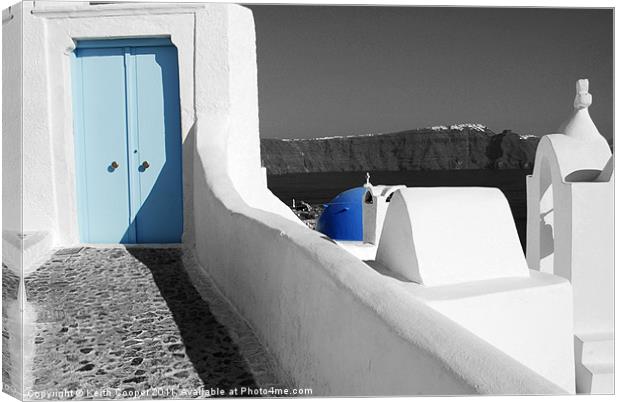 View from Oia Santorini Canvas Print by Keith Cooper