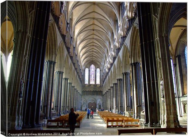 Salisbury Cathedral Canvas Print by Andrew Middleton
