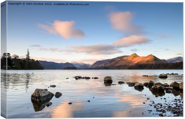 Catbells Sunrise Canvas Print by John Dunbar