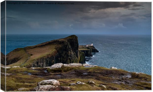 Neist Point Lighthouse Canvas Print by John Dunbar