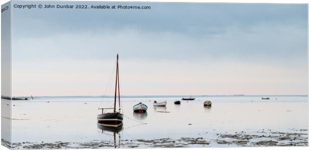 Holy Island Habour Canvas Print by John Dunbar