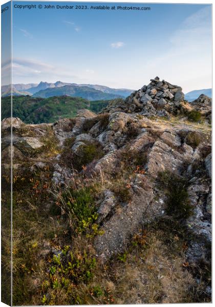 Holme Fell Cairn Canvas Print by John Dunbar