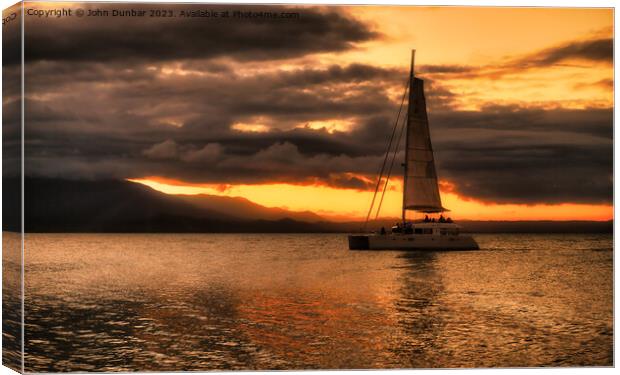 Sunset Sailing, Port Douglas Canvas Print by John Dunbar