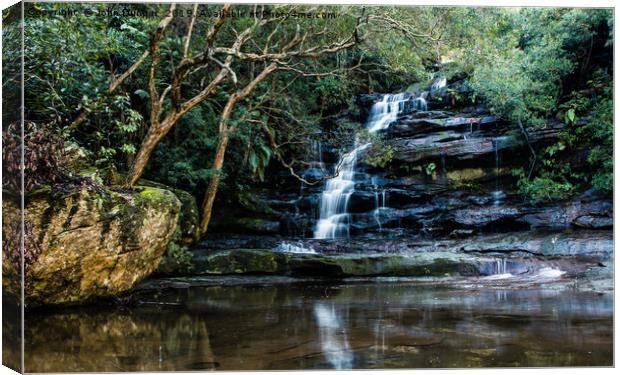 Somersby Falls in August Canvas Print by John Dunbar