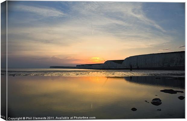 Sunset At Birling Gap Canvas Print by Phil Clements