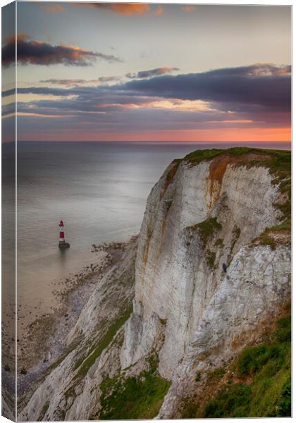 Beachy Head and Lighthouse, Eastbourne Canvas Print by Phil Clements