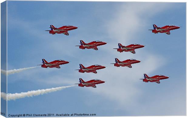 RAF Red Arrows Canvas Print by Phil Clements