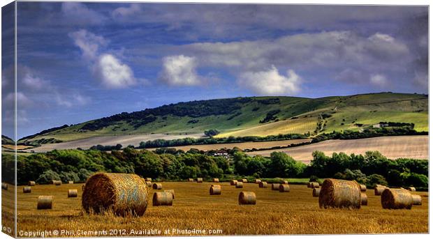 Alfriston Harvest Canvas Print by Phil Clements