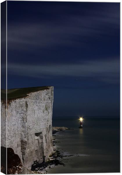 Midnight At Beachy Head Canvas Print by Phil Clements