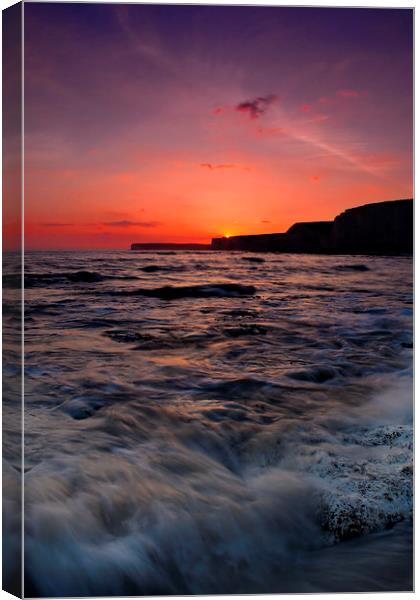 Birling Gap Sunset Canvas Print by Phil Clements