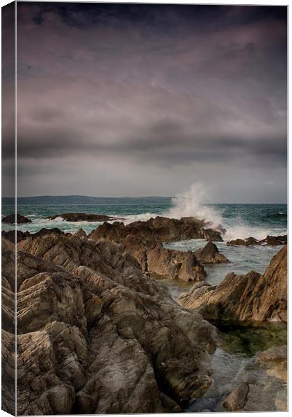  Barricane Beach Rocks, Woolacombe Canvas Print by Phil Clements