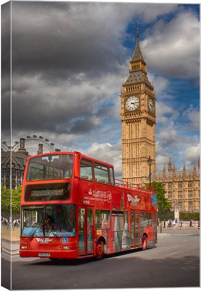  Big Ben and Red Bus Canvas Print by Phil Clements
