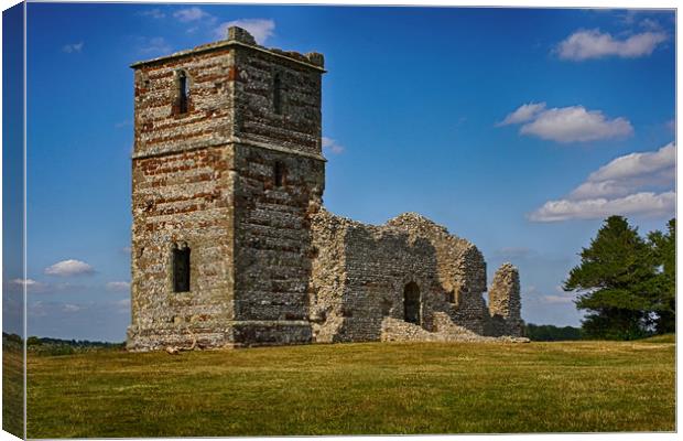 Knowlton Church Ruins, Dorset Canvas Print by Phil Clements