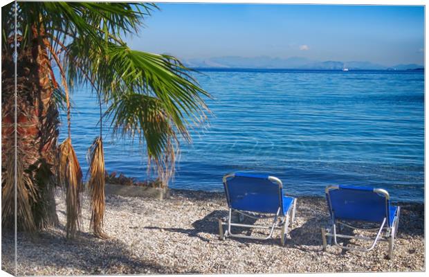 Dassia Beach, Corfu, Greece                        Canvas Print by Phil Clements