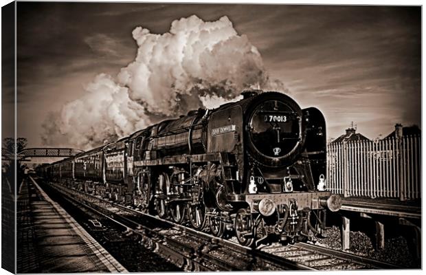 Oliver Cromwell Steam Train Canvas Print by Phil Clements