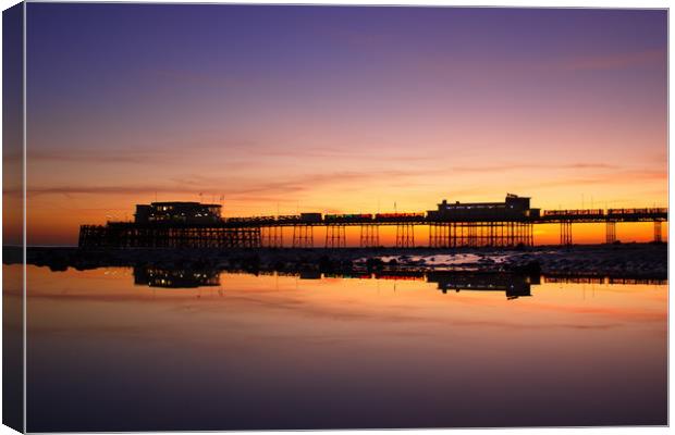 Worthing Pier Sunset Canvas Print by Phil Clements