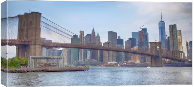 Brooklyn Bridge & Manhattan Canvas Print by Phil Clements