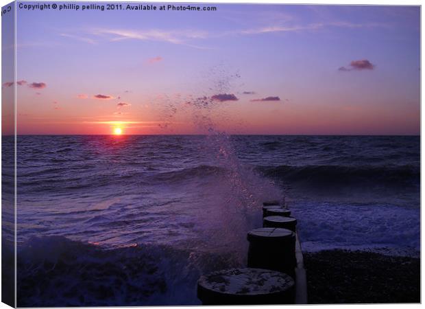 Sea spray sunrise. Canvas Print by camera man