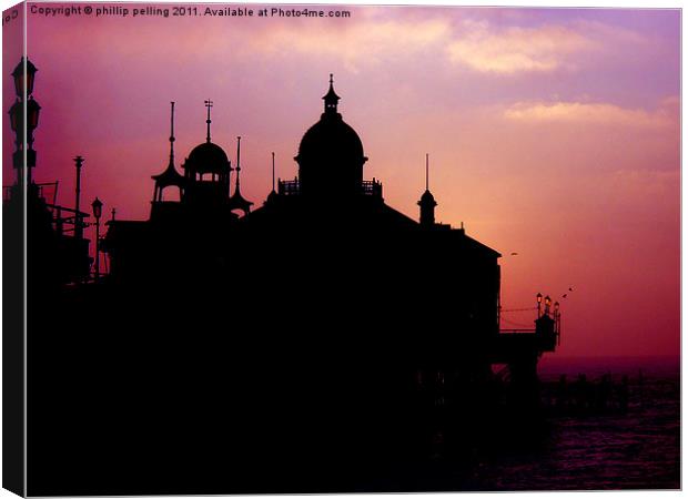 Eastbourne pier silhouette. Canvas Print by camera man