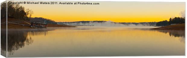 Sunrise Fog over the Lake Canvas Print by Michael Waters Photography
