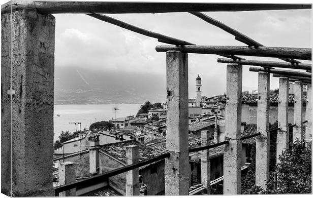  The rooftops of Limone sul Garda Canvas Print by Julian Bowdidge