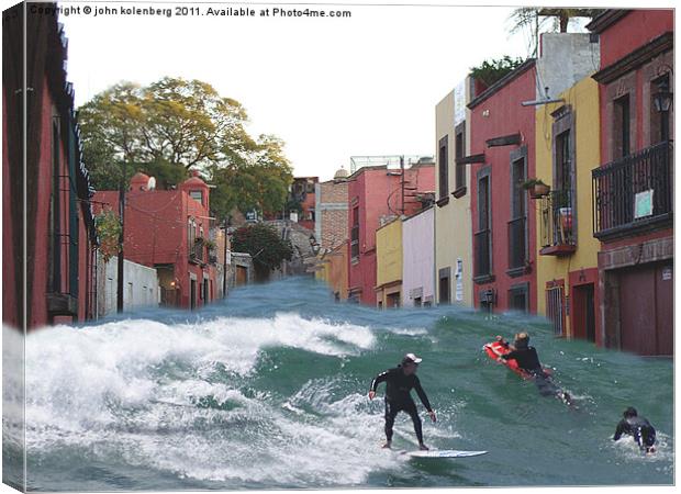 surfing quebrada Canvas Print by john kolenberg