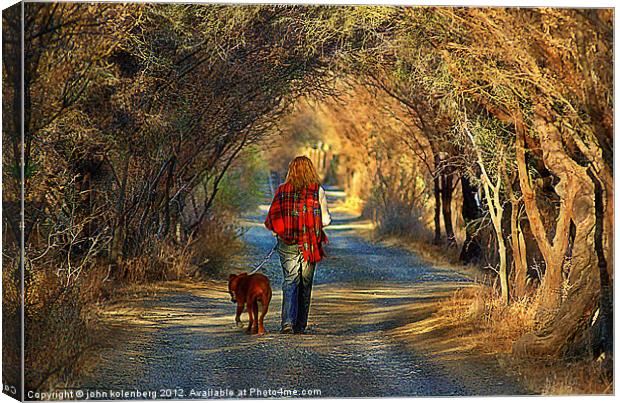 going for a walk (the softer version) Canvas Print by john kolenberg