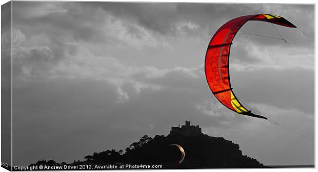 Kites at the Mount Canvas Print by Andrew Driver