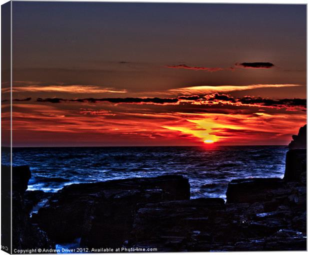 Sinking sun Canvas Print by Andrew Driver