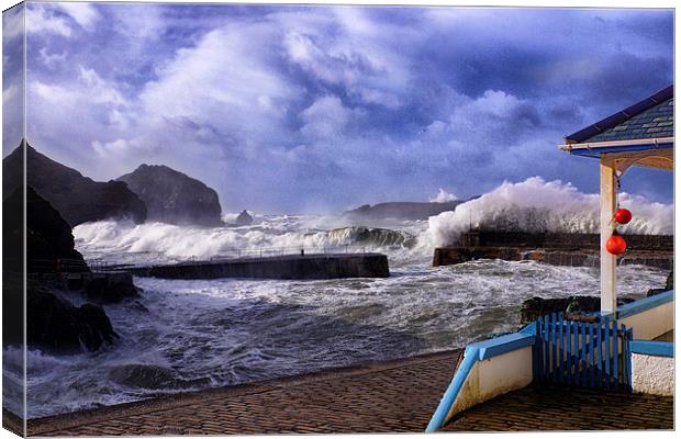 Mullion cove storm Canvas Print by Andrew Driver